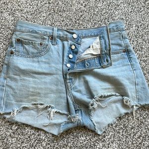 Levi 501 high waisted shorts